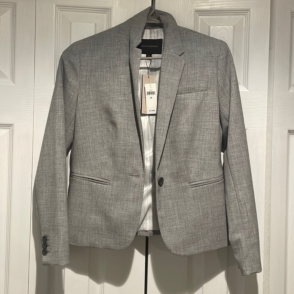 Banana Republic 0P Slate Grey Blazer